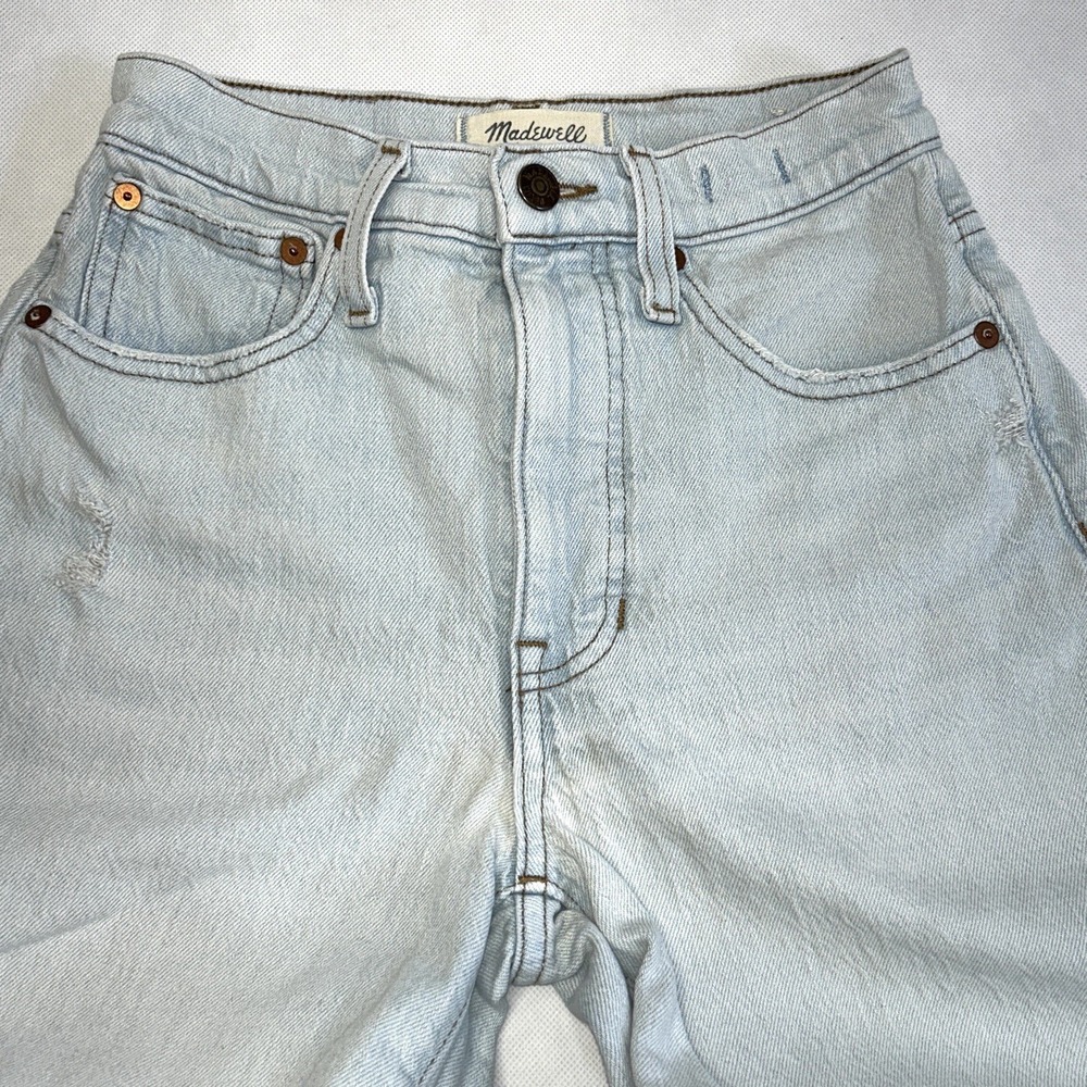 Madewell Balloon Jeans Distressed Barrel Light Wash High Rise Mom Jeans Size 23 - Picture 14 of 16